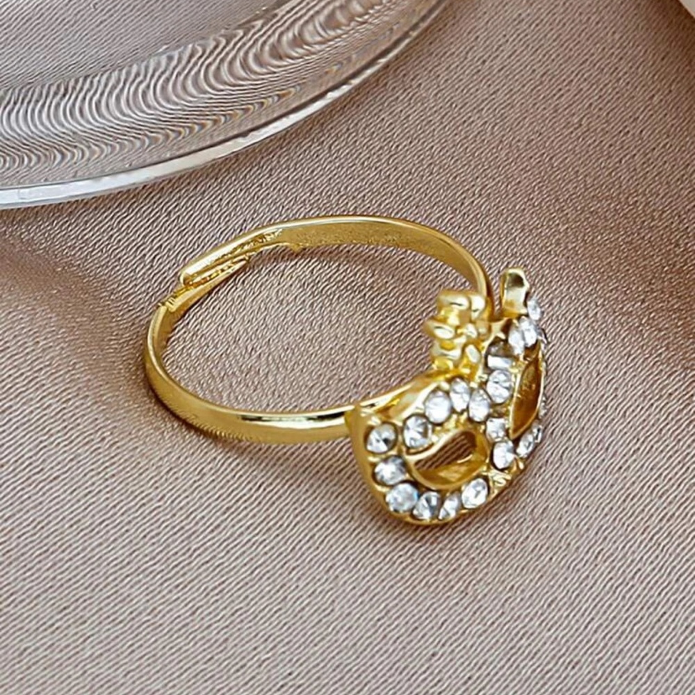 🦹‍♀️ Masquerade Mask Rhinestone Adjustable Ring 🦹‍♀️ - Picture 4 of 4